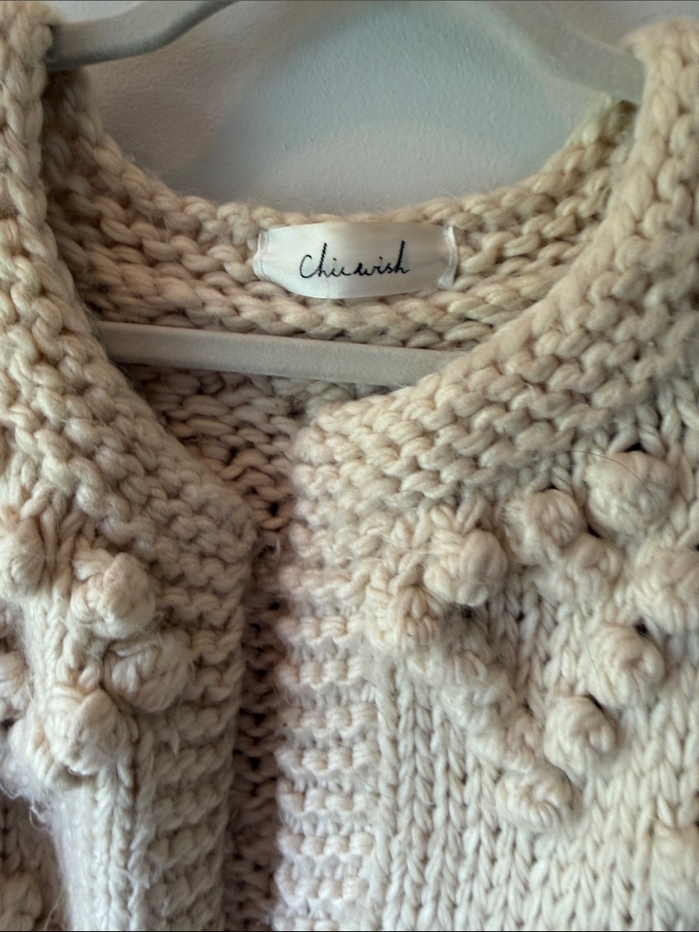 Cherish Cream Popcorn Knit Cardigan - Picture 4 of 7